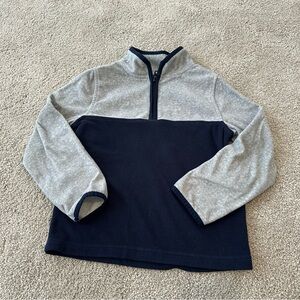 OshKosh B'gosh Gray and Navy 3/4 Zip-Up fleece size 6